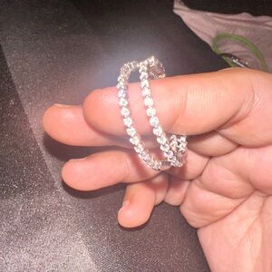Sterling silver Moissanite hoop earrings